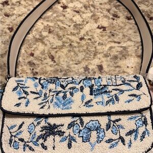 NEW! TikTok Viral Made in India Blue Palm Tree Beaded Purse